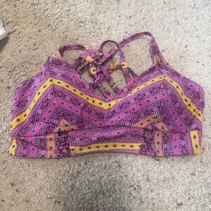 Jessica Simpson Pink and Yellow Bikini Top